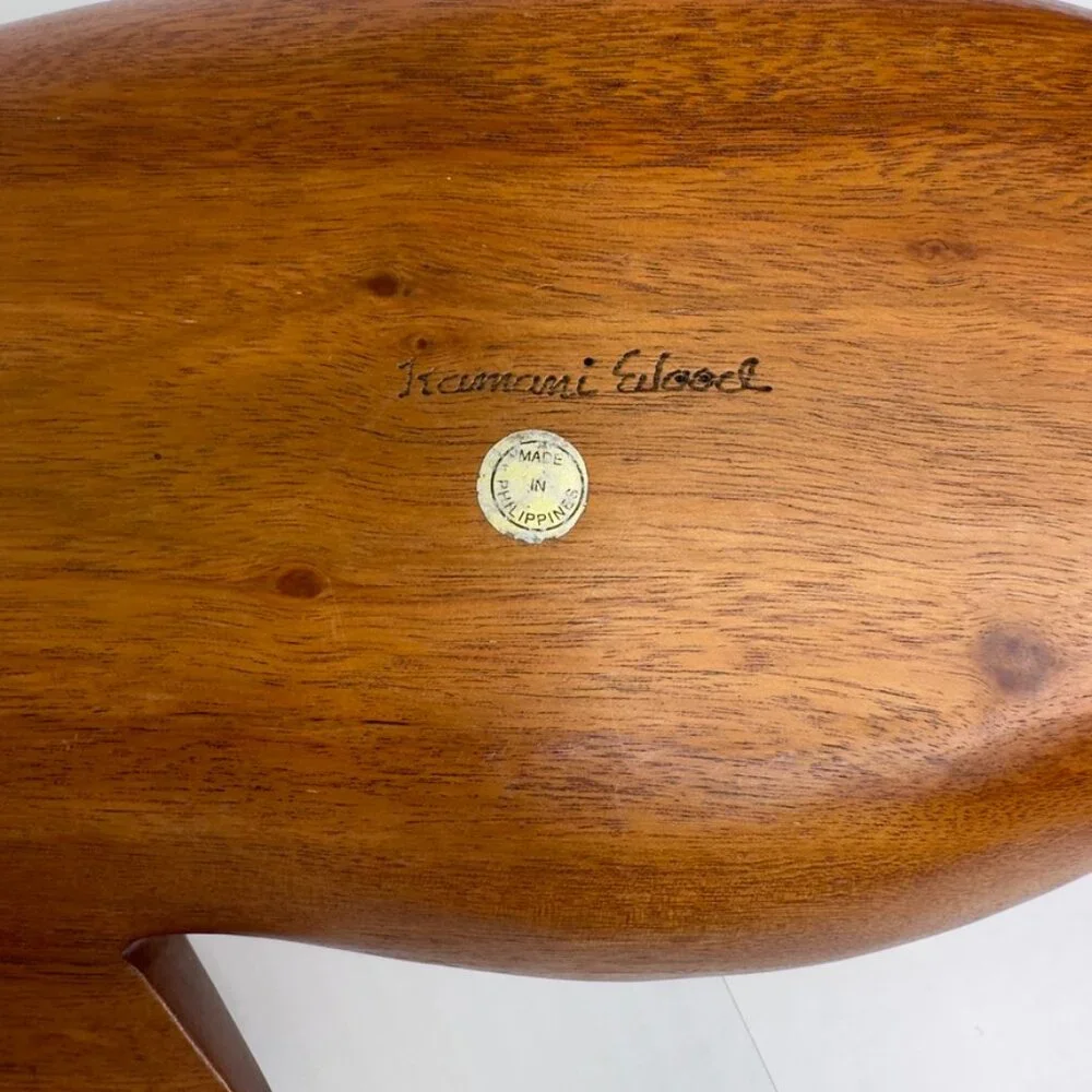 Vintage Dolphin Shaped Wooden Serving Tray – Hand-Carved Divided Snack Dish - Picture 3 of 3